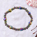 Unisex Mode Multicolor Magnetic Bracelet Beads Hematite Stone for Therapy H
