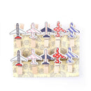 10x Newly cartoon plane wooden clip photo paper craft diy clips clothespin'clips