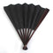 Men's Black Spun Silk Calligraphy Painting Writing Dancing Folding Hand Fan