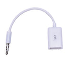Hot 3.5mm  AUX Audio Plug Jack To USB  Female Converter 12V Car CD Player Kw