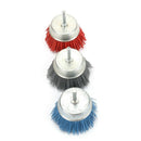 3Pcs 3 Inch 75Mm Dia Cup-Shaped Abrasive Nylon Wire Polishing Cleaning Brus