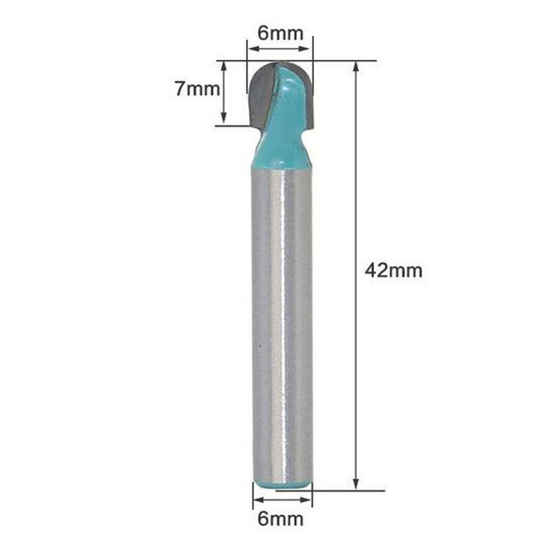 5Pcs 6mm Shank Round Nose Cove Core Box Router Bit Cutter for Woodworking