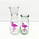 12pcs/Pack Glitter Paper Flamingo Stickers Bottle Cup Label Decals DIY