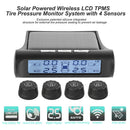 Solar Wireless Car TPMS Tire Pressure Monitor Alarm System+4 External Sensor