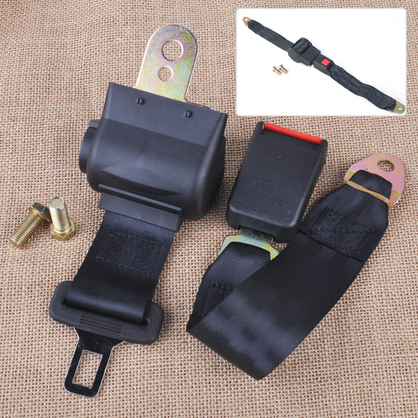2 Point Retractable Seat Belt Safety Lap Strap Buckle Adjust Security Auto Car