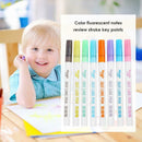 Colorful Highlighter Pen Double Line Fluorescent Marker Student Stationery