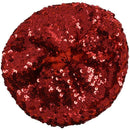 Lady Costume Stretch Sparkly Shining Sequin Beret Beanie Hat red