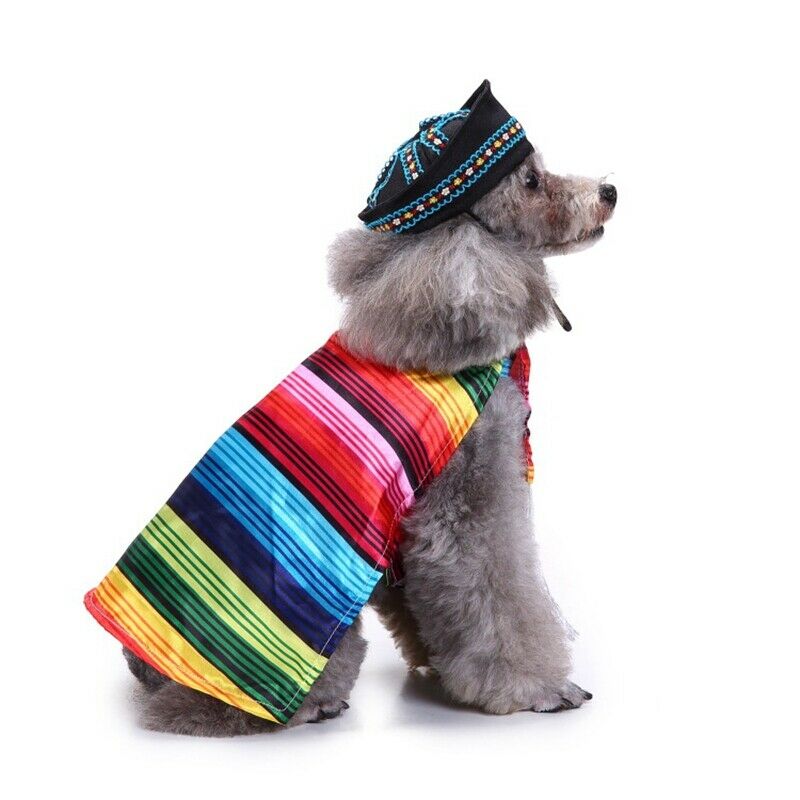 Pet Costume, Mexican Christmas clothes creative funny dog clothes M S7Q4