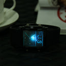 Unisex Watch Date Digital Quartz Waterproof LED Colorful Watch (Black)