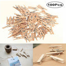 100 Mini Wooden Pegs Wedding Craft Tiny Photo Small Hanging Clips Wood