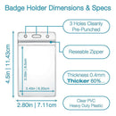 10 Retractable Reel ID Badge Card Holder + 10 Double Sided Vertical Clear I