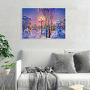 5D DIY Full Round Drill Diamond Painting Snow Street Cross Stitch Kit Decor