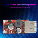 DC-DC Step Down Car Charger Power Module 9V/12V/24V to 5V 3A USB Buck Board