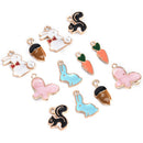 Mix Charms 12pcs/lot Enamel Rabbit Squirrel Pendant DIY Jewelry Making FindinTE