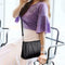 Women Girls Zipper PU Crossbody Messenger Bags Casual Pure Shoulder Handbag