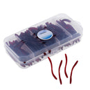 100Pcs Soft Earthworm Fishing Bait Worm Lures Hooks Baits Red