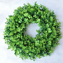 1X(Artificial Green Leaves Wreath Eucalyptus Milano Grass Wreath- 17 inch F
