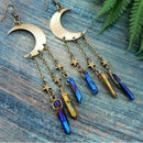 Large Moon Earrings Plated Dangly Drop Crescent Moon Celestial Gifts Jewelry Hn