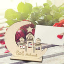 Ramadan Eid Mubarak Wooden Ornament Muslim Islam Mosque Decoration Hanging V1D4
