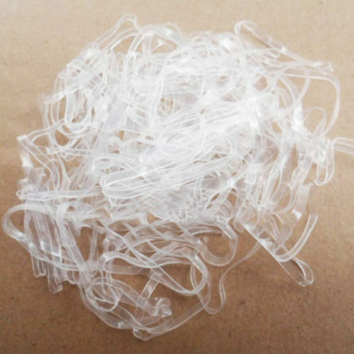 Fashion 200x Hair Tie Band Ponytail Holder Elastic Rubber Clear White Women kids