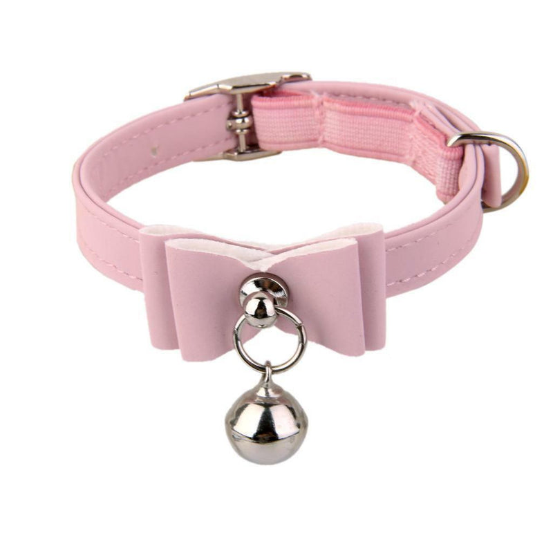 3x CAT KITTEN PUPPY COLLAR ADJUSTABLE SAFETY BUCKLE NECK STRAP WITH BELL PINK