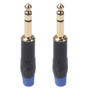 2x 6.35mm Stereo Jack Connector for DIY Microphone Audio Soldering Adapter