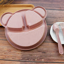 Baby bowl+spoon + fork Feeding Food Tableware Cartoon Panda Kids Dishes Bab O9P3