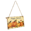 Happy Harvest Sign Hanging Plaque Thanksgiving Party Door Hanger Wall Decor H2V8