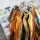 Embroidery Floss Organizer Box - 17 Compartments with 100 Hard Plastic Flos