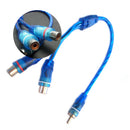 2X Car Home RCA Y Splitter Lead Adapter Cable 1 Male To 2 Female Connector Audio