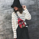 Casual Canvas Letters, Versatile Shoulder-Slung Backpack, Multi-Function Po