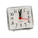 Mini Square Quartz Clock Travel Alarm Clock Bedroom Home Table Clock White