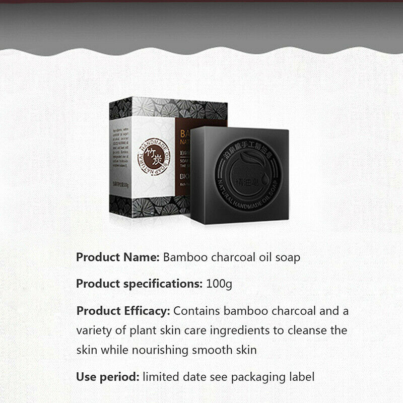 Black Bamboo Charcoal Soap Treatment Skin Care Face Body Clear Whitening S Gw