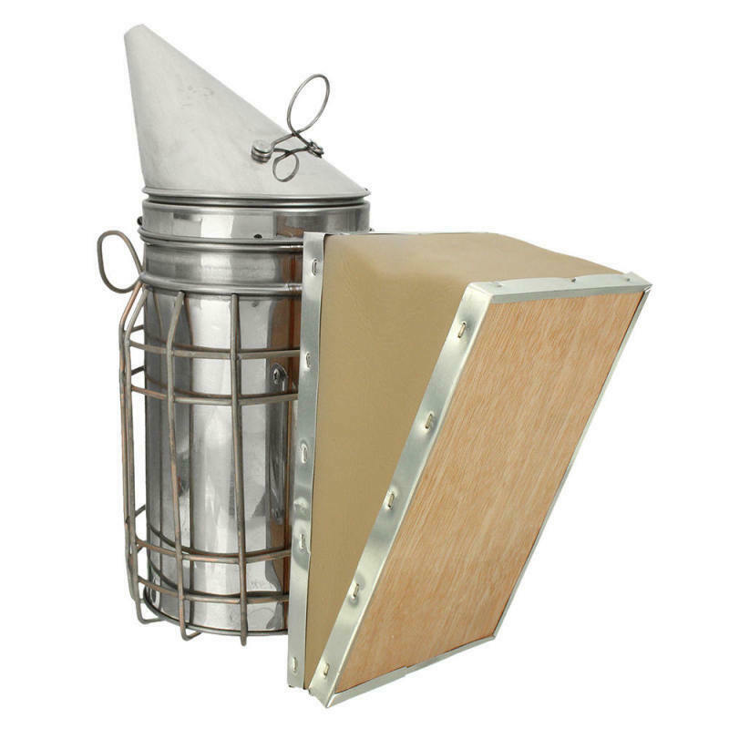 Bee Hive Smoker Stainless Steel w/Heat Shield Beekeeping Equipment Well EWT