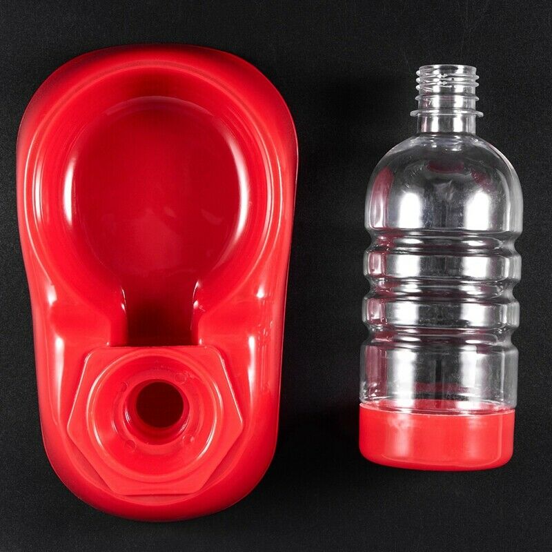 Pet Dog Cat Water Drinking Feeding Fountain Bottle Red F2P8