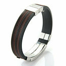 Stainless Steel Lizard Black Red Silicone Bangle Cuff Bracelet Wristband Me M9G4