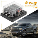 6 Way Fuse Box ATO ATC Standard Blade Fuse Holder Block for Car Marine Boat