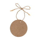 100 Round Kraft Paper Hang Tags Label Wedding Birthday Gift Card with Str txTETE