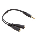 Audio Splitter 3.5mm Male to 2 Female Cable Converter Adapter for Mic & Sound