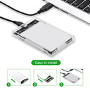 2.5 inch Portable Clear Mobile Hard Disk Case Type-C to SATA HDD SSD Enclosure