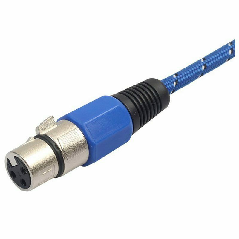 3Pin XLR Female Jack to 6.35mm Male Plug Stereo Microphone Cable Adapter Co