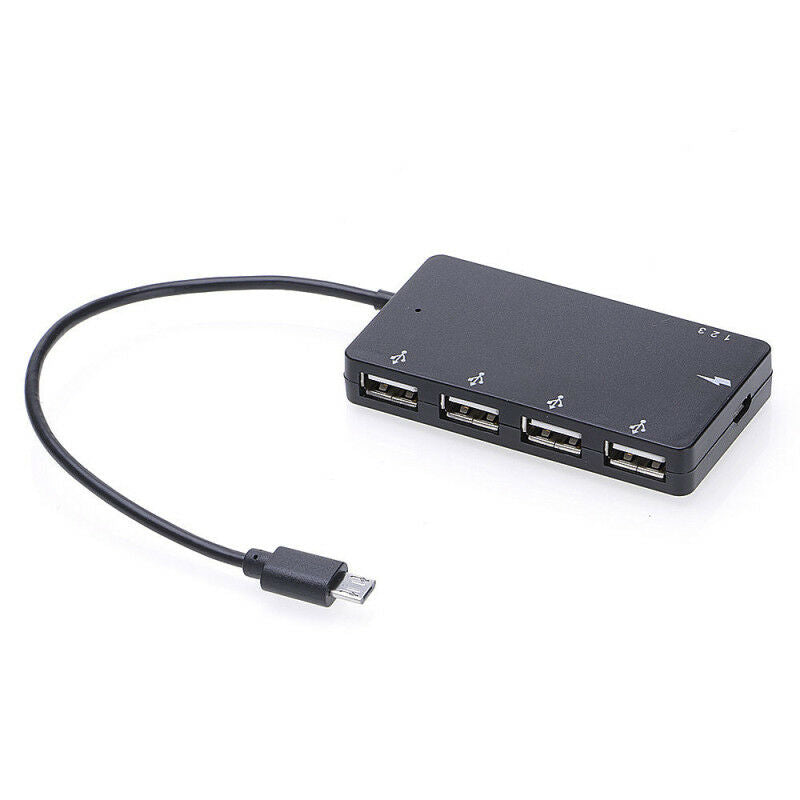 Micro USB OTG 4 Port Hub Power Charging Adapter Cable For Smartphone Tablet PC