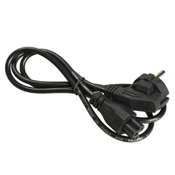 1M EU 3 Prong 2 Pin AC Laptop Power Cord Adapter Cable Black