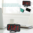 Easy Snooze Time Setting LED Mirror Digital Alarm Dual USB Port Charging St