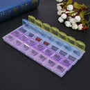 28 Compartments Plastic Pills Box Portable Home Pills Storage Organizer A
