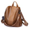 Pure Color Knapsack Women Large Backpacks Anti-theft Rucksack (Light Brown) SN9F