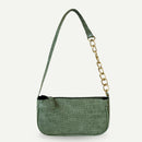 Alligator Pattern Handbag Tote Women Leather Underarm Shoulder Bag (Green)