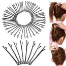 100Pcs Invisible Hair Clips Flat Top Bobby Pins Grips Salon Barrette Black Lots