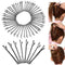 100Pcs Invisible Hair Clips Flat Top Bobby Pins Grips Salon Barrette Black Lots