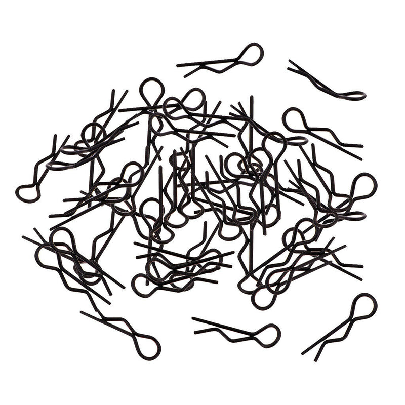 50 Pieces Body Clips Bent Springy R Pins Replacement for 1/10,1/12,1/16 Scale RC